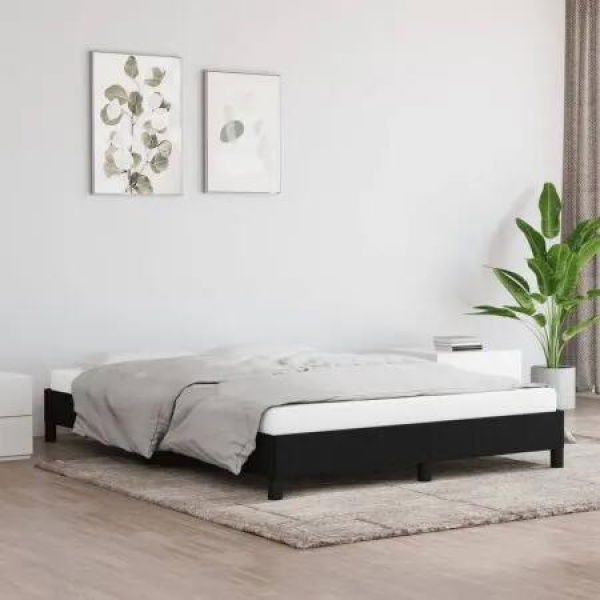 Bed Frame Black 153x203 cm Queen Size Fabric