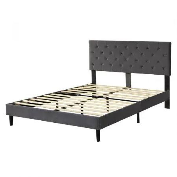 Bed Frame Double Size Mattress Grey