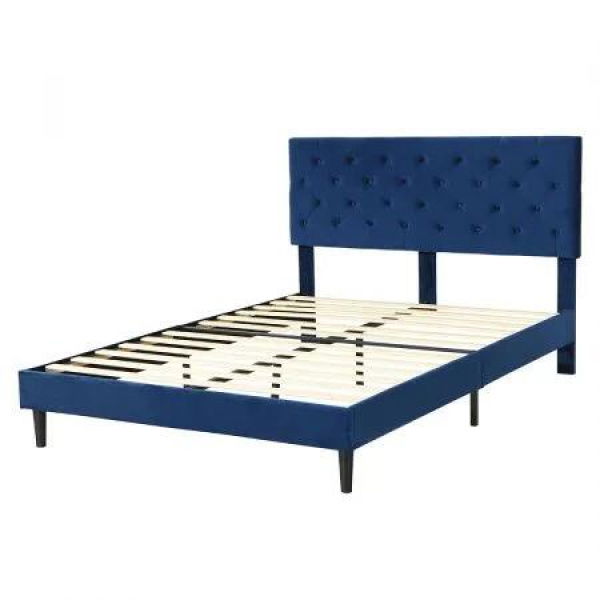 Bed Frame Queen Size Mattress Blue