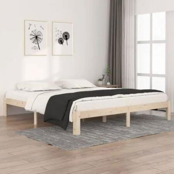 Bed Frame Solid Wood 183x203 cm King Size