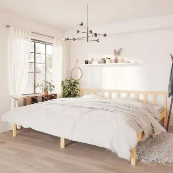 Bed Frame Solid Wood Pine 183x203 cm King Size