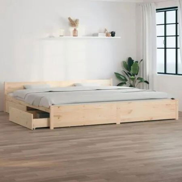 Bed Frame with Drawers 183x203 cm King Size