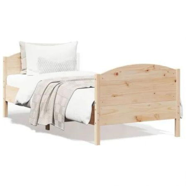 Bed Frame with Headboard 90x190 cm Solid Wood Pine