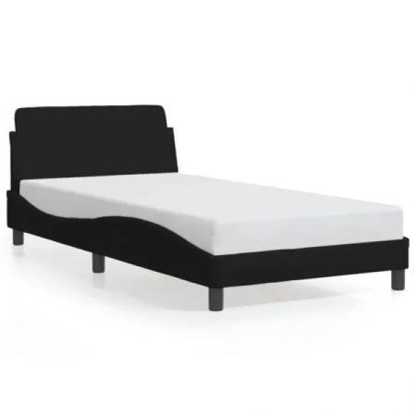 Bed Frame with Headboard Black 107x203 cm Fabric