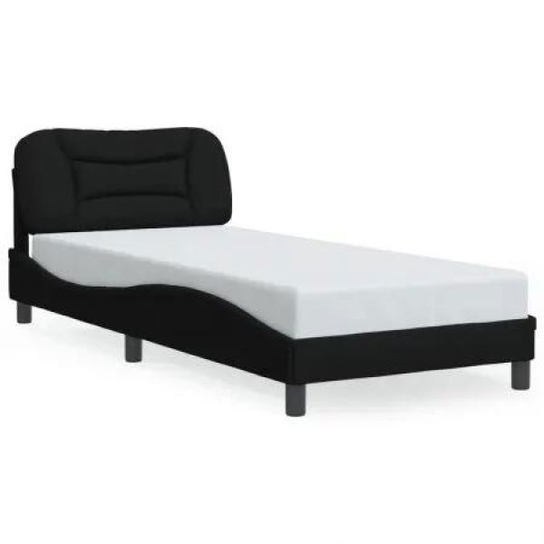 Bed Frame with Headboard Black 90x190 cm Fabric