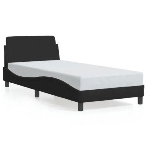 Bed Frame with Headboard Black 90x190 cm Fabric