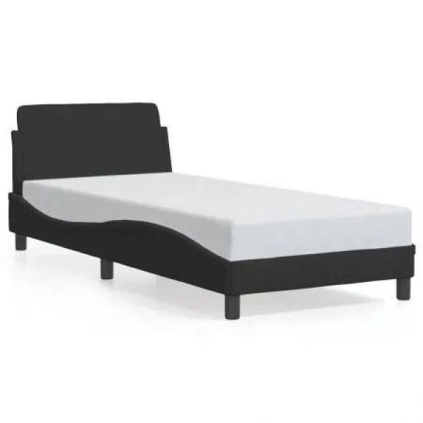 Bed Frame with Headboard Black 90x190 cm Velvet