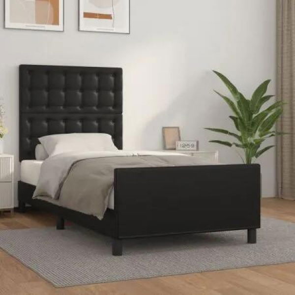 Bed Frame without Mattress Black 107x203 cm King Single Size Velvet