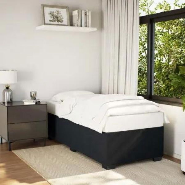 Bed Frame without Mattress BlackÂ 90x190 cm Velvet