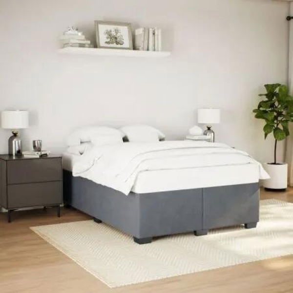 Bed Frame without Mattress Dark GreyÂ Double Velvet