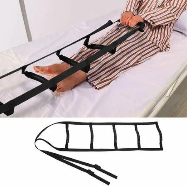Bed Ladder Assist Strap 5 Grip Pull Up Sit Up Rope for Elderly Injury Recovery Disabled Pregnant Patients Handicap Mobility Aid Bed Support