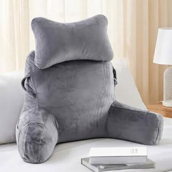Bed Reading Pillow Backrest Head Neck Back Support Lounge Husband Cushion Armrests Comfortable Sit Up Recline Gaming Watching TV for Sofa Couch Chair