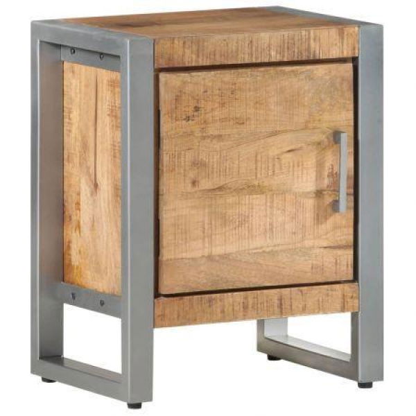 Bedside Cabinet 40x30x50 Cm Rough Mango Wood