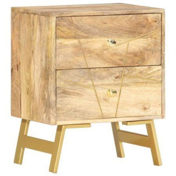 Bedside Cabinet 40x30x50 Cm Solid Mango Wood