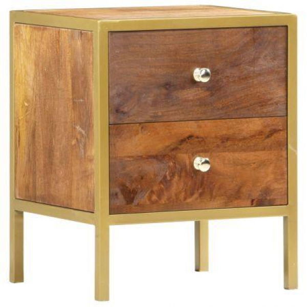 Bedside Cabinet 40x35x50 Cm Solid Mango Wood