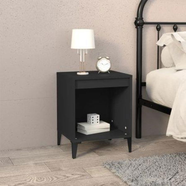 Bedside Cabinet Black 40x35x50 Cm