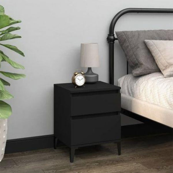 Bedside Cabinet Black 40x35x50 Cm