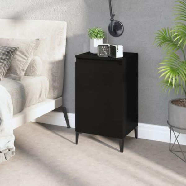 Bedside Cabinet Black 40x35x70 Cm Engineered Wood