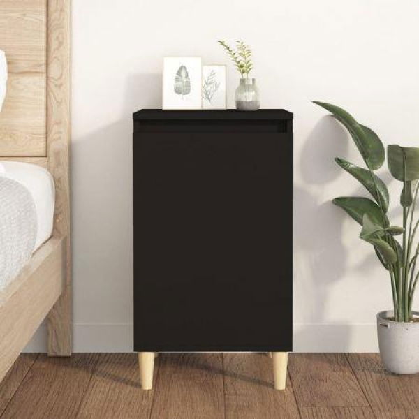 Bedside Cabinet Black 40x35x70 Cm Engineered Wood