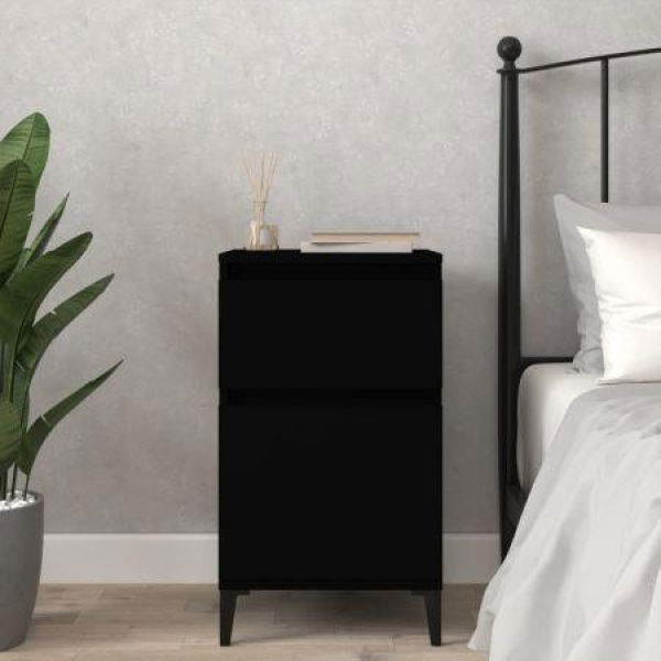 Bedside Cabinet Black 40x35x70 Cm