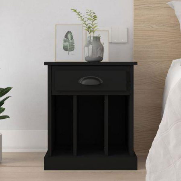 Bedside Cabinet Black 43x36x50 Cm