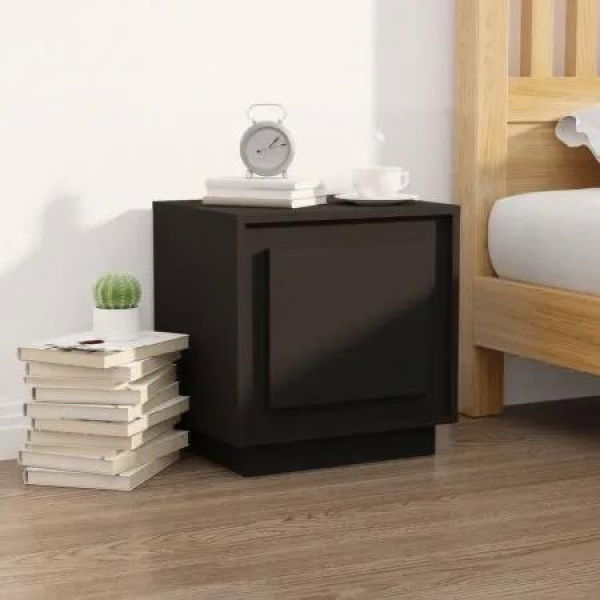 Bedside Cabinet Black 44x35x45 cm Engineered Wood