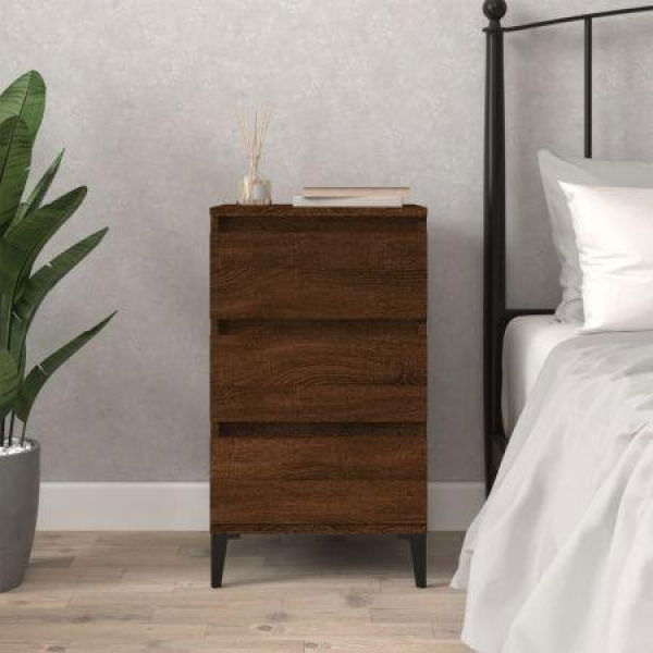 Bedside Cabinet Brown Oak 40x35x70 Cm Engineered Wood