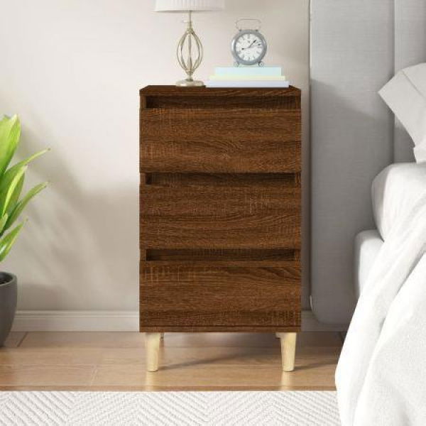 Bedside Cabinet Brown Oak 40x35x70 Cm Engineered Wood