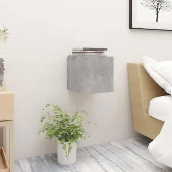 Bedside Cabinet Concrete Grey 30.5x30x30 cm Engineered Wood