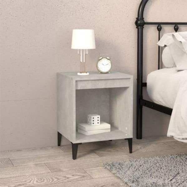 Bedside Cabinet Concrete Grey 40x35x50 Cm