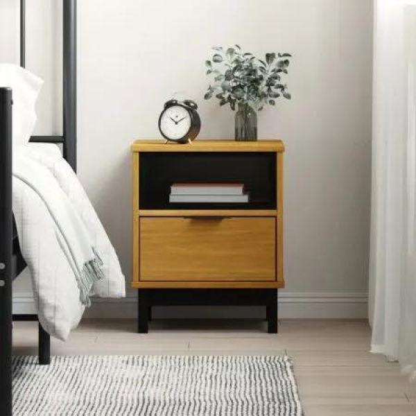 Bedside Cabinet FLAM 40x35x50 cm Solid Wood Pine