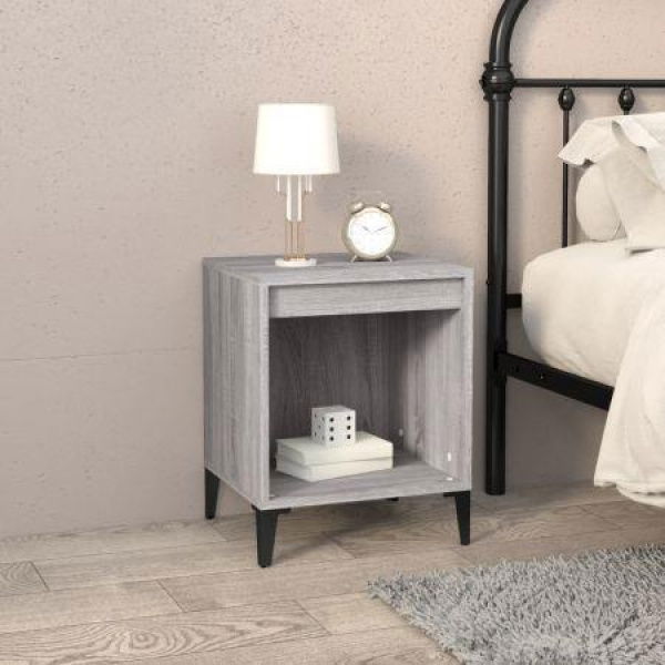 Bedside Cabinet Grey Sonoma 40x35x50 Cm