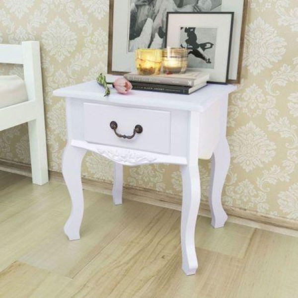 Bedside Cabinet MDF White