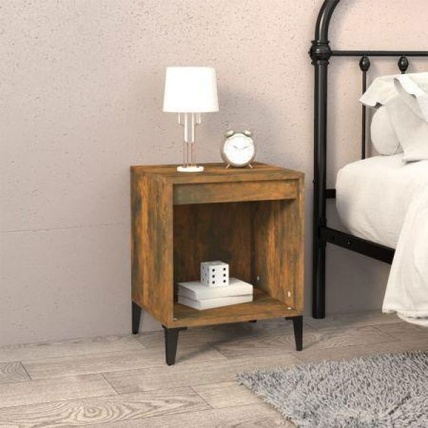 Bedside Cabinet Smoked Oak 40x35x50 Cm