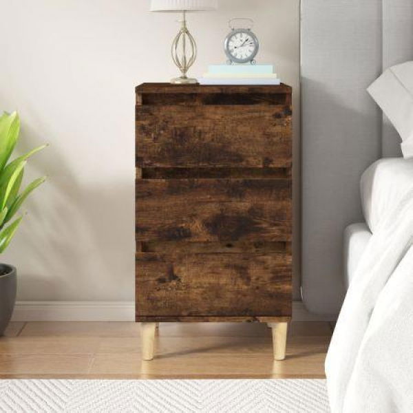 Bedside Cabinet Smoked Oak 40x35x70 Cm Engineered Wood