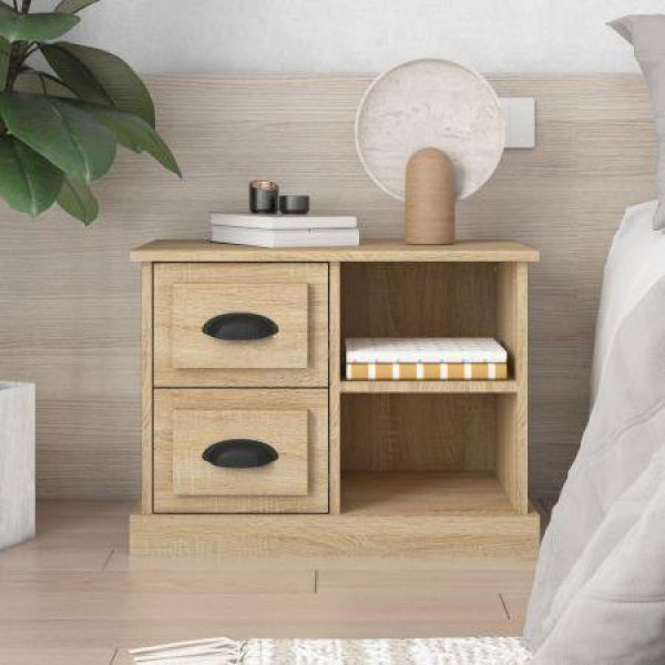 Bedside Cabinet Sonoma Oak 60x35.5x45 Cm