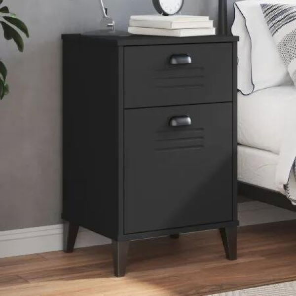 Bedside Cabinet VIKEN Black Engineered Wood