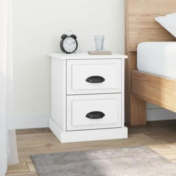 Bedside Cabinet White 39x39x47.5 cm Engineered Wood