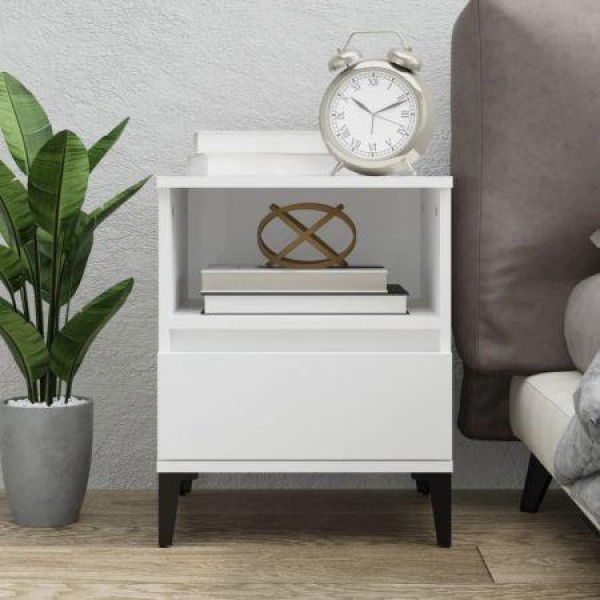 Bedside Cabinet White 40x35x50 Cm