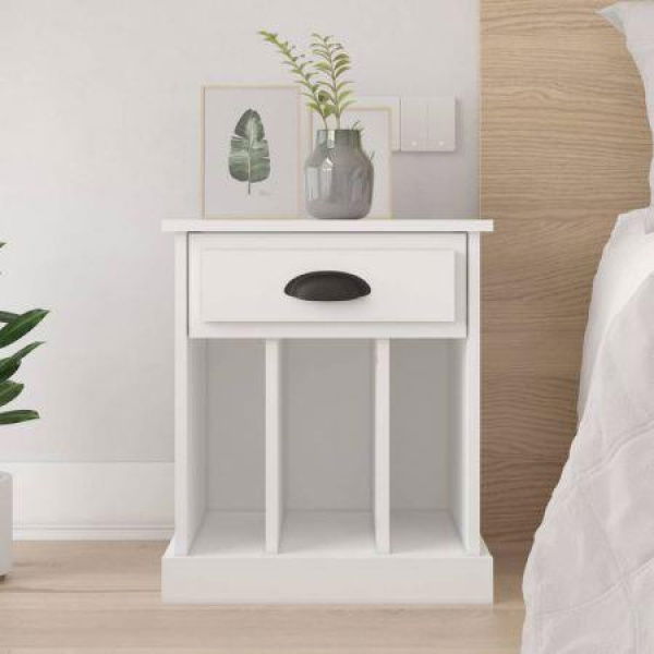 Bedside Cabinet White 43x36x50 Cm