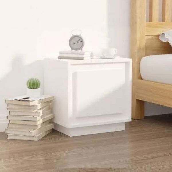 Bedside Cabinet White 44x35x45 cm Engineered Wood