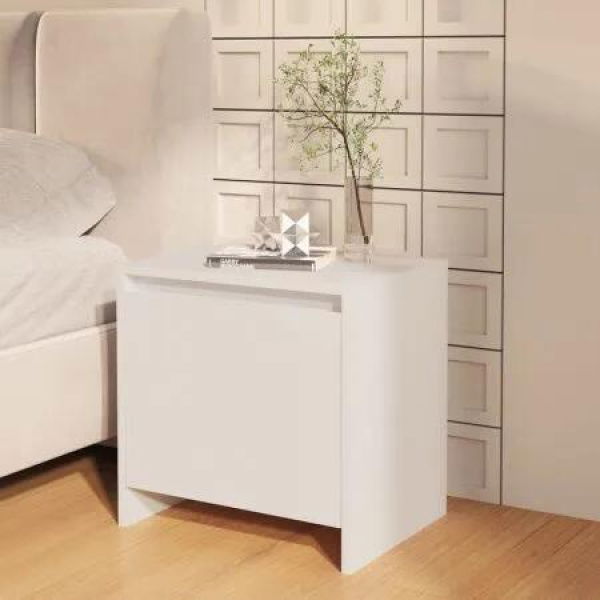 Bedside Cabinet White 45x34x44.5 cm Engineered Wood