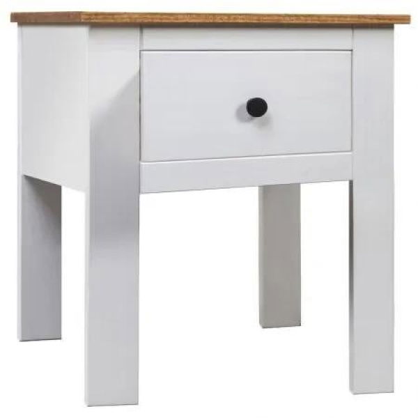 Bedside Cabinet White 46x40x57 cm Pine Panama Range