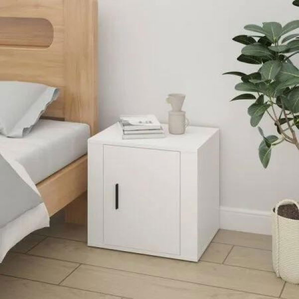 Bedside Cabinet White 50x39x47 cm