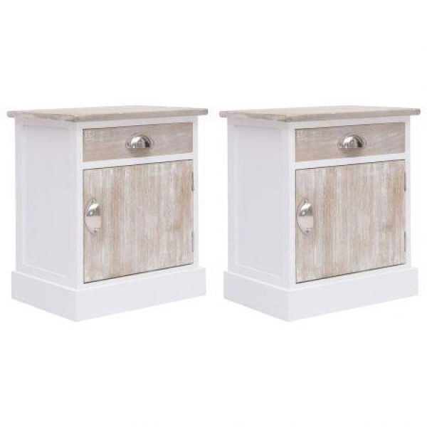 Bedside Cabinets 2 Pcs 38x28x45 Cm Paulownia Wood