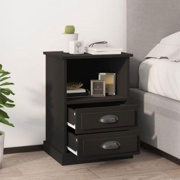 Bedside Cabinets 2 Pcs Black 43x36x60 Cm