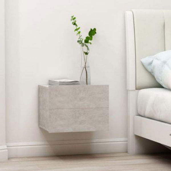 Bedside Cabinets 2 Pcs Concrete Grey 40x30x30 Cm Chipboard