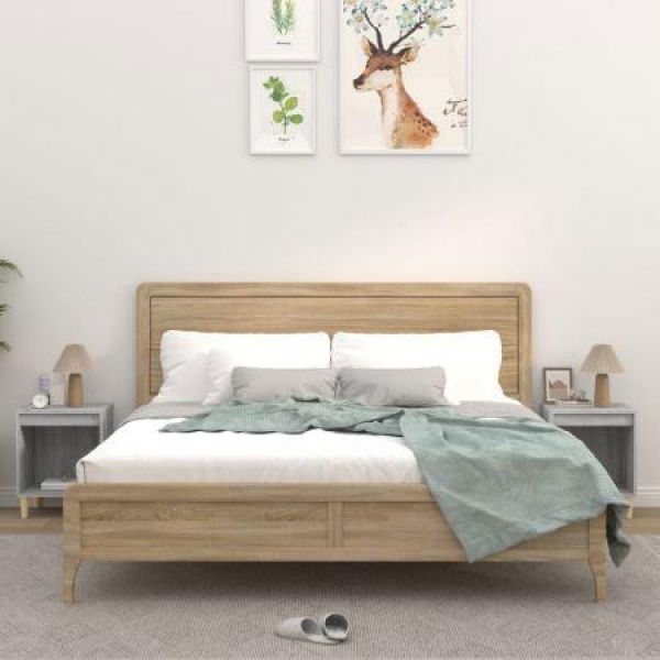 Bedside Cabinets 2 Pcs Grey Sonoma 40x35x50 Cm