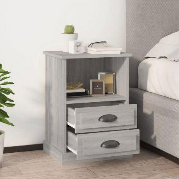 Bedside Cabinets 2 Pcs Grey Sonoma 43x36x60 Cm