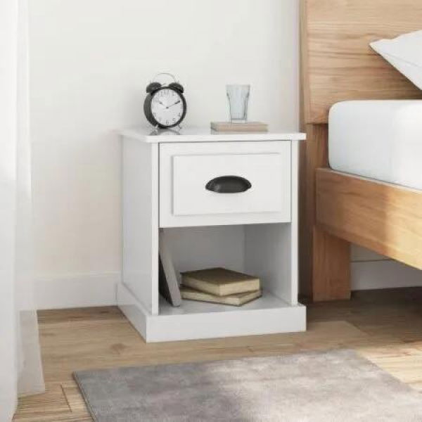 Bedside Cabinets 2 pcs High Gloss White 39x39x47.5 cm Engineered Wood